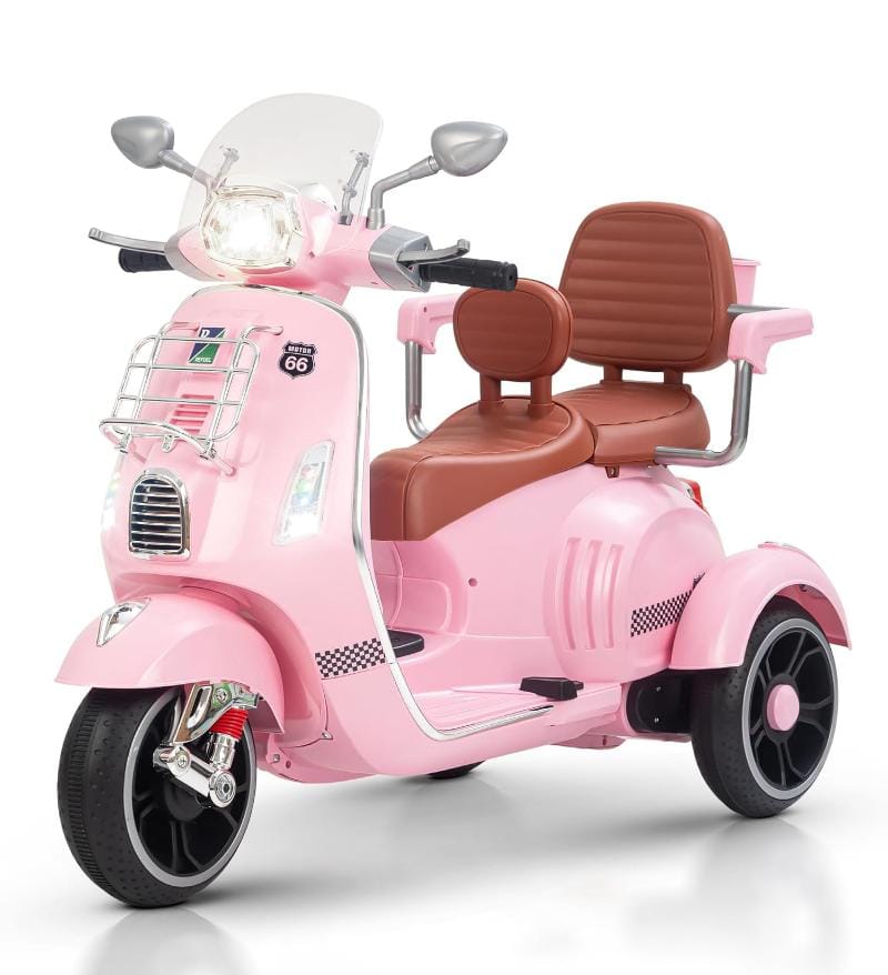 Battery Operated Bike for Kids | Ride-on Toy with Dual Seat, Bluetooth, USB & Storage