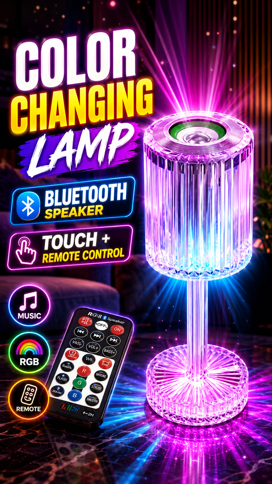Color Changing Lamp with Speaker
