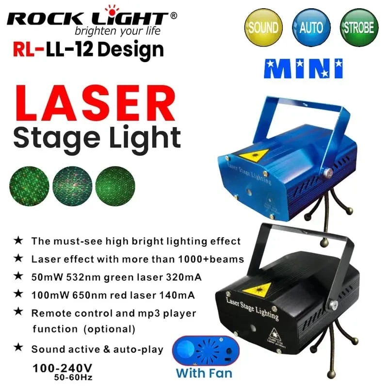 Rocklight | RL-LL-12D | High-Intensity | Laser Stage Light