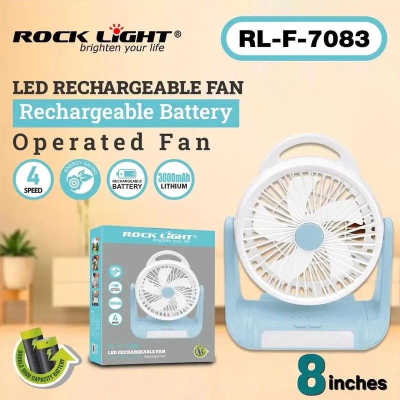 Rocklight | RL-F-7083 Portable Fan | 3000mAh Battery
