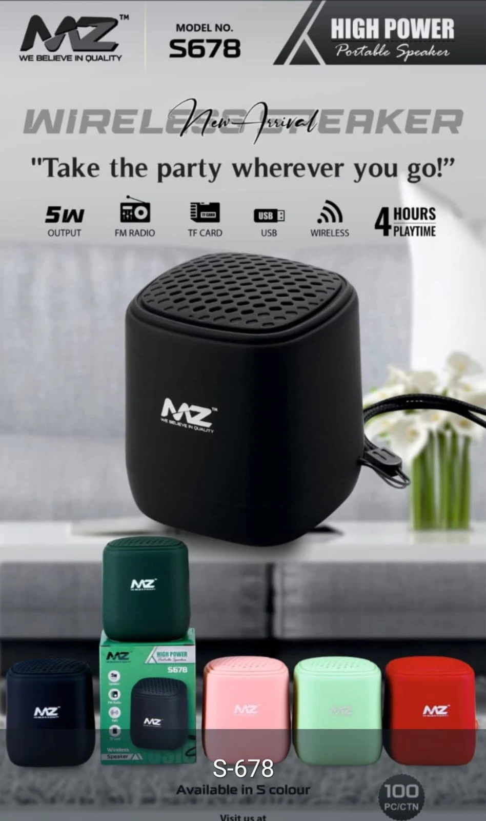 MZ S678 (BLUETOOTH PORTABLE SPEAKER)