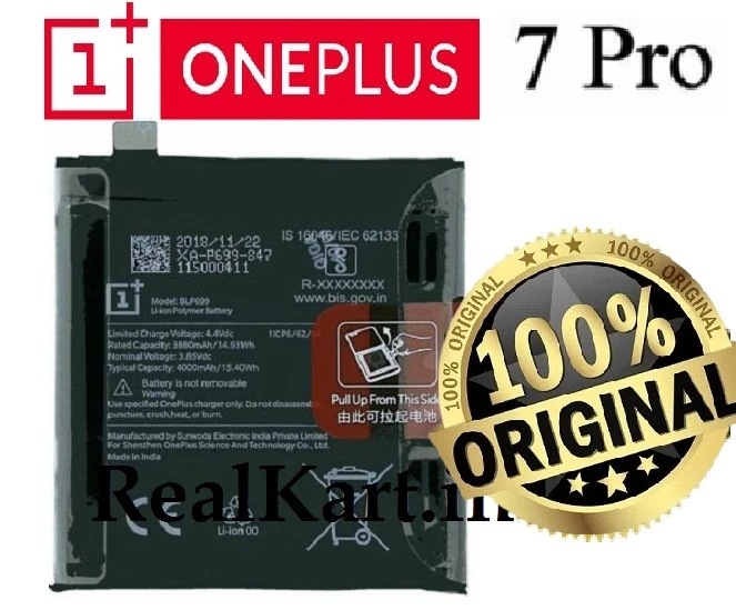 OnePlus 7 Pro BLP699 Battery 100% Care Original