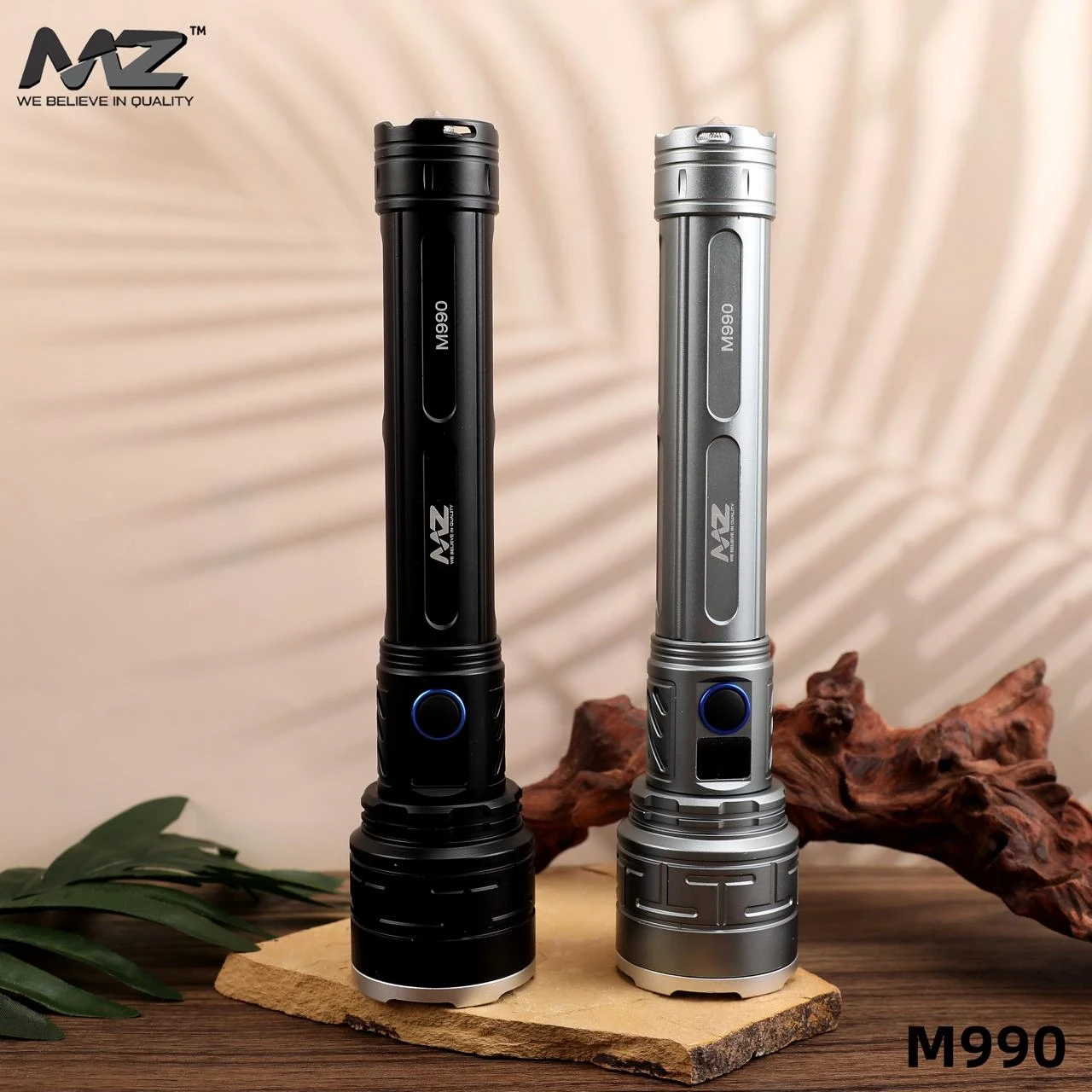 Mz M990 Metal Flashlight Rechargable Torch