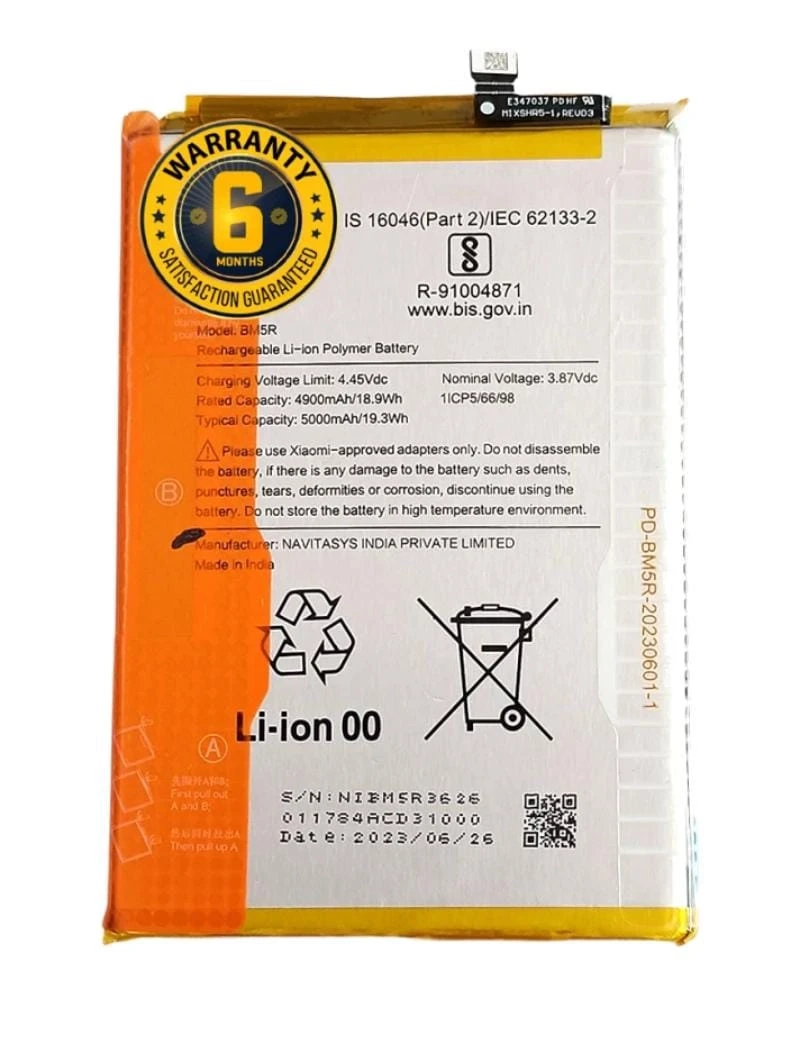 Mi A3 BN5R Battery 100% Care Original