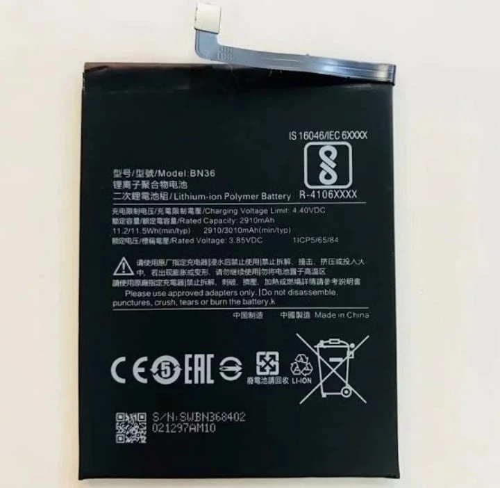 Mi A2 BN36 Battery 100% Care Original