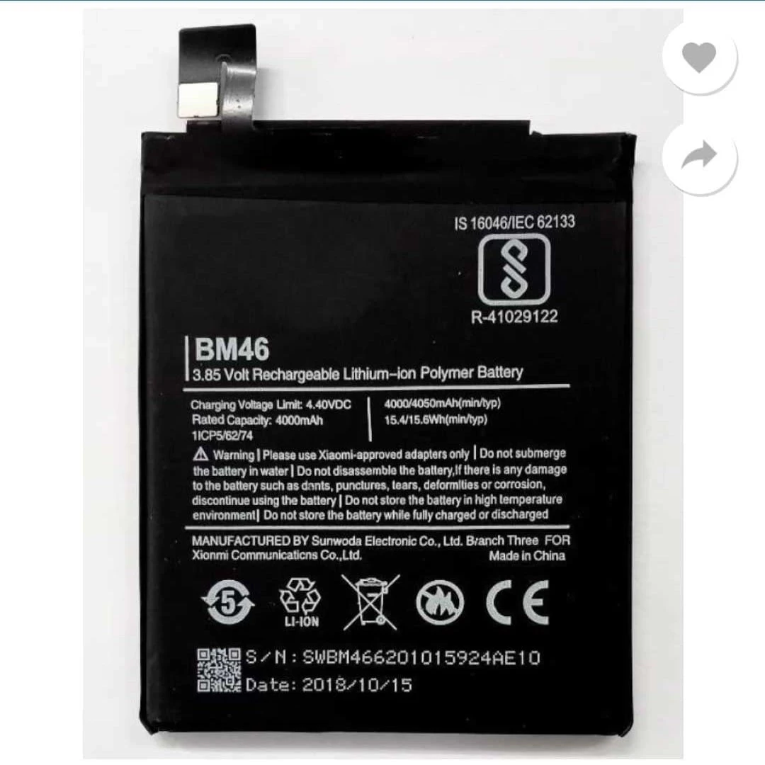 Mi 7/Y3/Note 8 BN46 Battery 100% Care Original