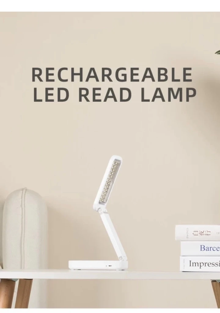 JUNELEO by DPM JL-1205 Rechargeable Desk LAMP 24SMD LED 4800mAh White