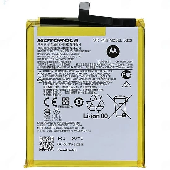Moto One Fusion Plus LG50 Battery 100% Care Original