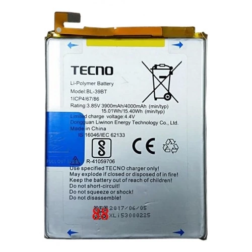 Tecno i7/i5 Pro BL39BT Mobile Battery 100% Care Original