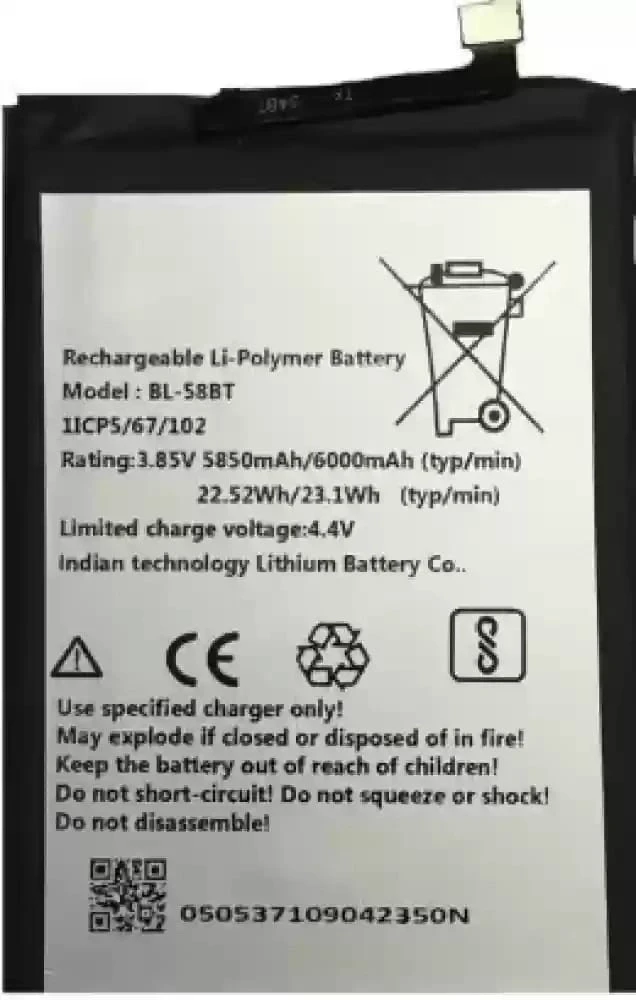 Tecno Spark 6 Air BL58BT Mobile Battery 100% Care Original