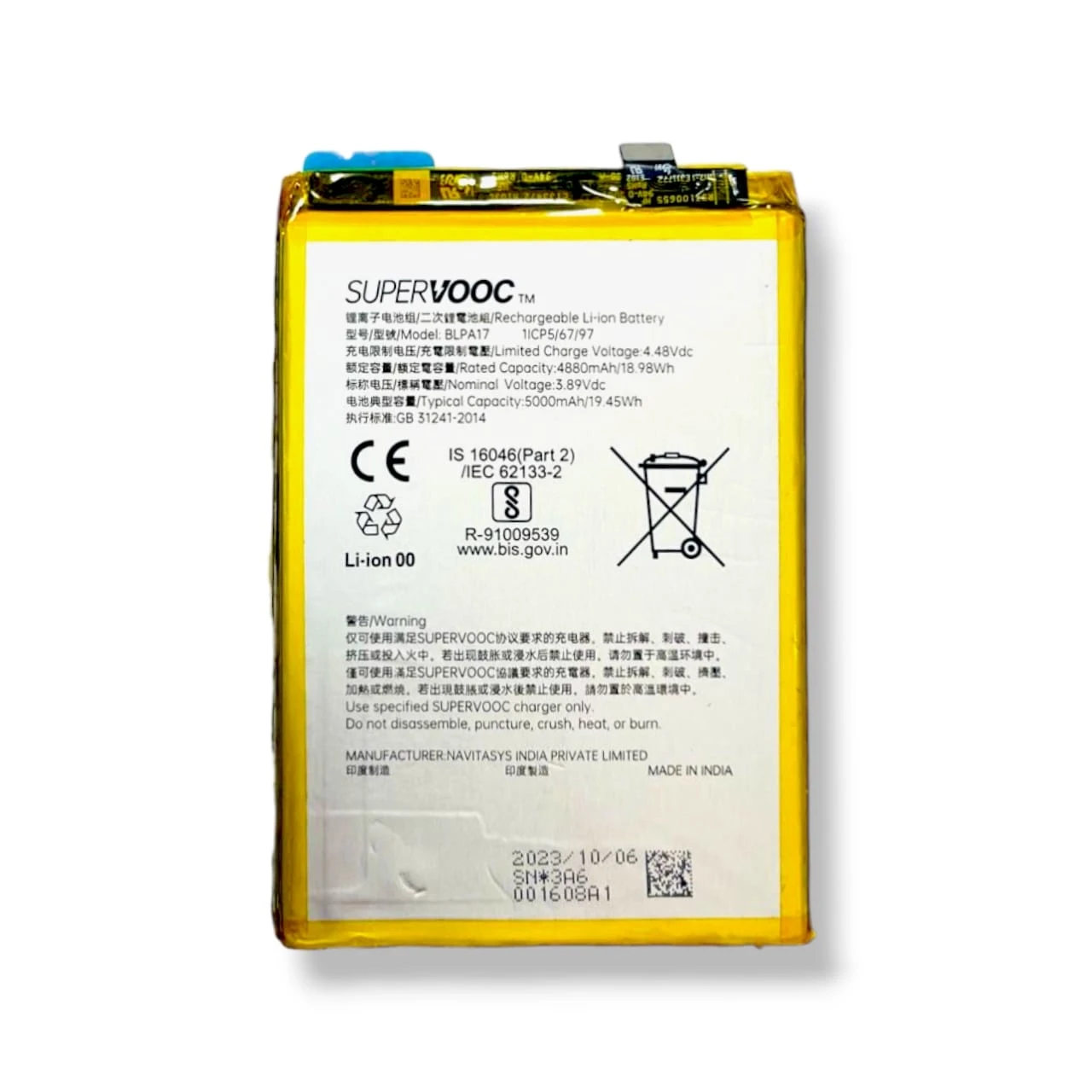 Realme C53 BLPA17 Mobile Battery 100% Care Original