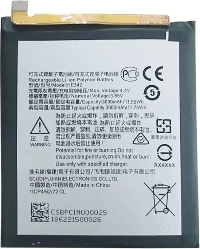 Nokia 6.1 Plus HE342 Mobile Battery 100% Care Original