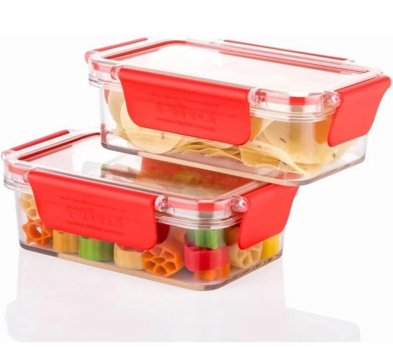 Ritu J-343 Plastic Storage Box Fridge Organizers Kitchen Container Freezer Food,Vegetables,Fruits,Fish and Egg with Airtight Lid - 1000ml