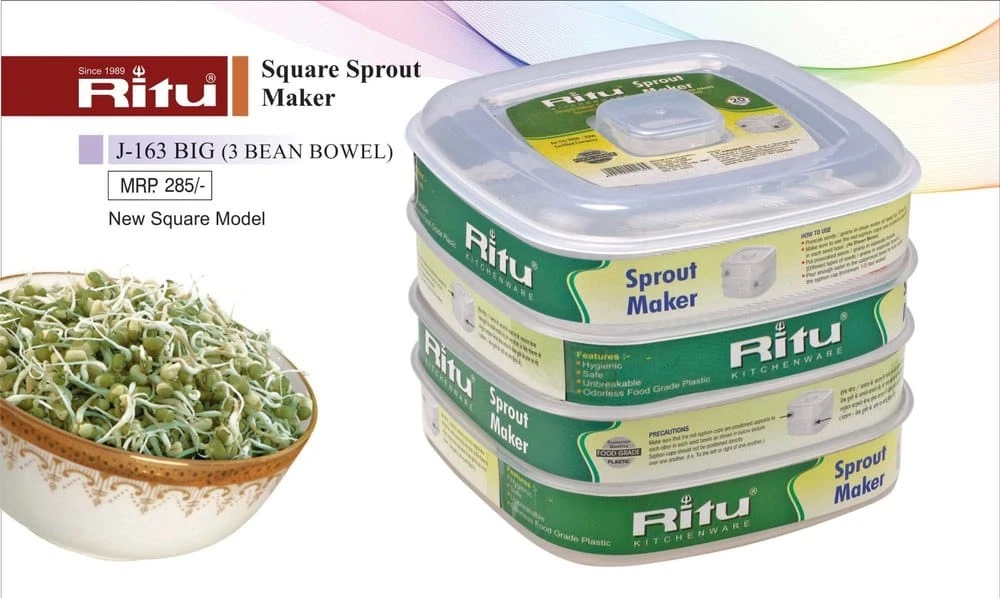 J-163 Sprout Maker Big-3 bean bowel new square model large