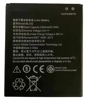 Lenovo A6000 BL242 Mobile Battery 100% Care Original