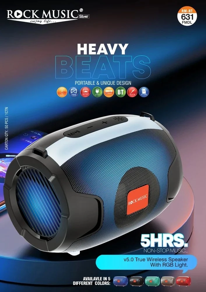 ROCK MUSIC BT-631FMDL Bluetooth Speaker Heavy Beat
