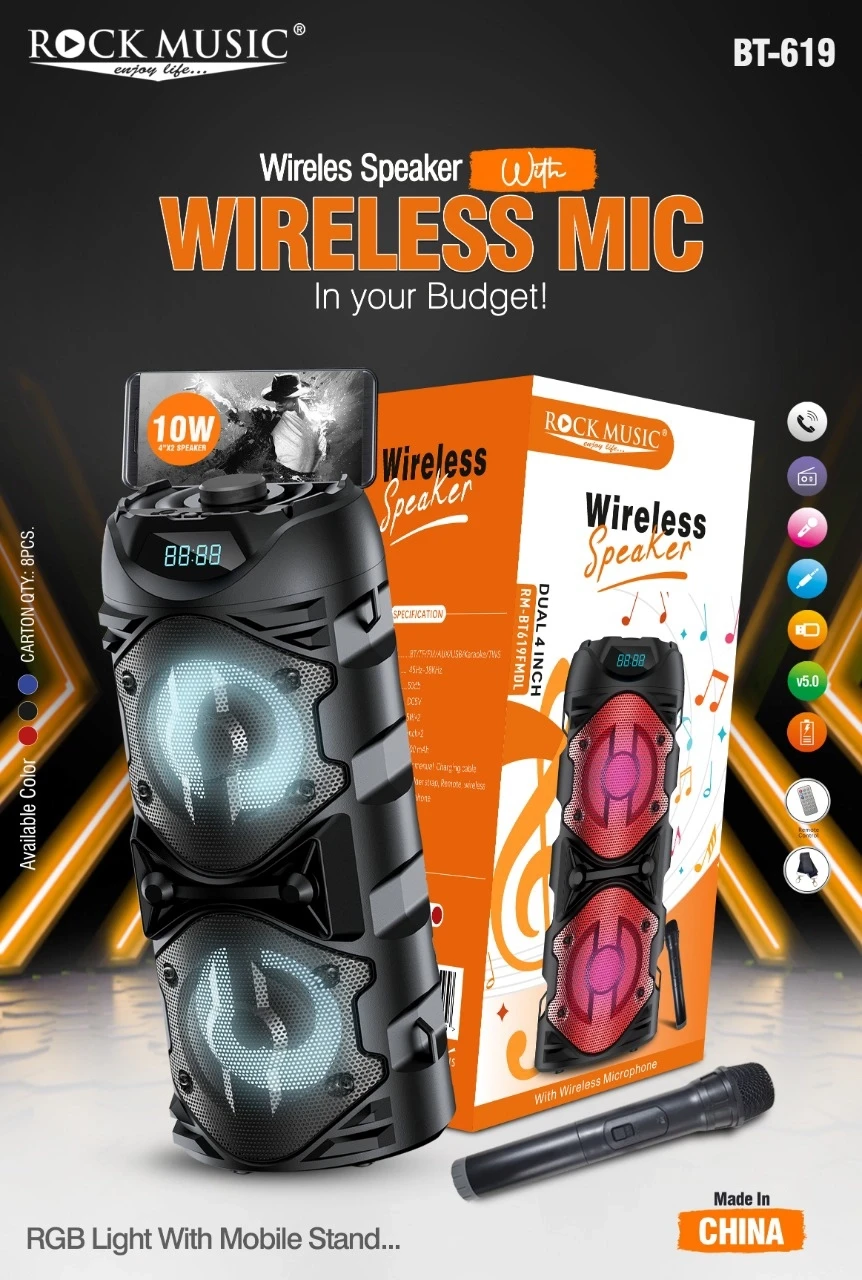 Rock Music BT-619 Tower Wireless Speaker