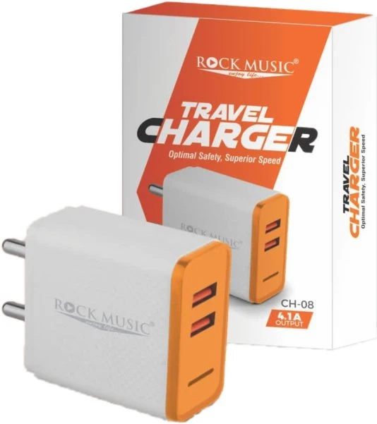 Rock Music CH-08 Fast Travel Charger Dual USB Port