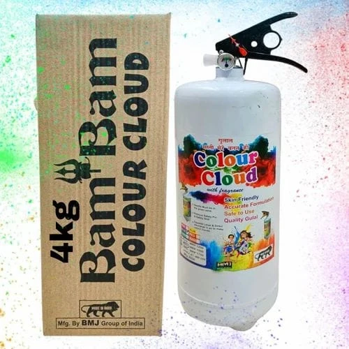 Non Toxic Color 4 KG Holi Colour Cloud Cylinder