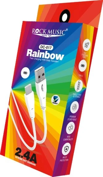 Rock Music DC-017 Rainbow (Type-C) USB Data Cable