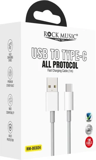 Rock Music DC-024 USB to Type-C to iPhone Data Cable
