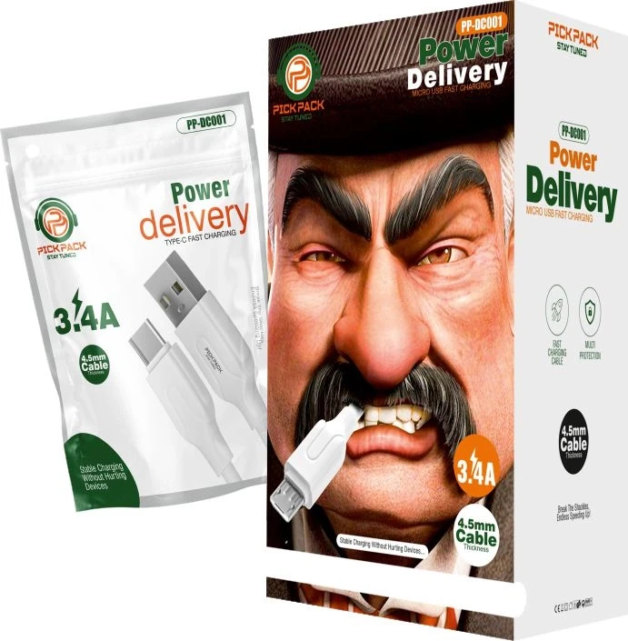 Pick Pack PP-DC001 Power Delivery (V8) USB Data Cable