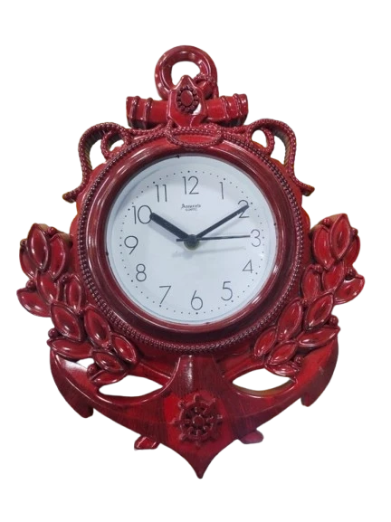 Nautical Red Anchor Wall Clock