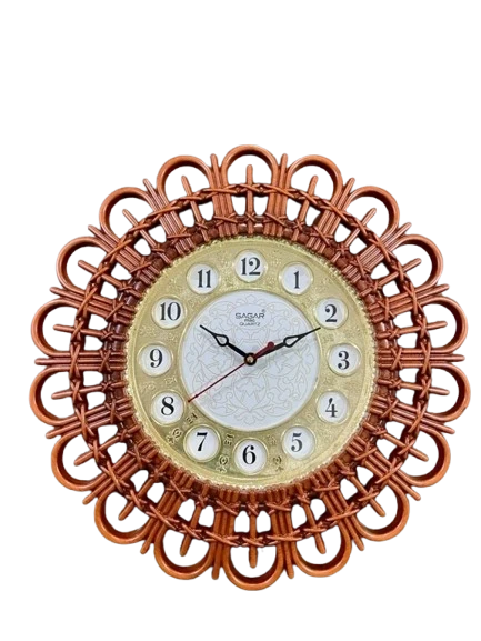 Sagar Time Quartz Wicker Wall Clock