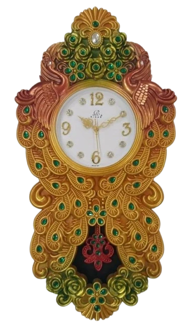 Peacock Wall Clock, R-2 Pendulum Series