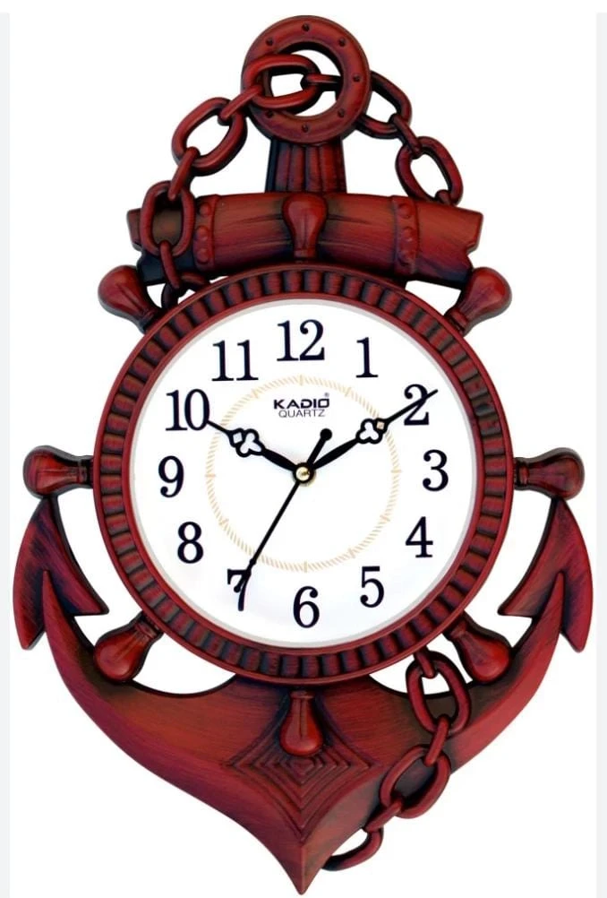 Reddish-Brown Anchor Wall Clock with Rope Design - Model No 1851