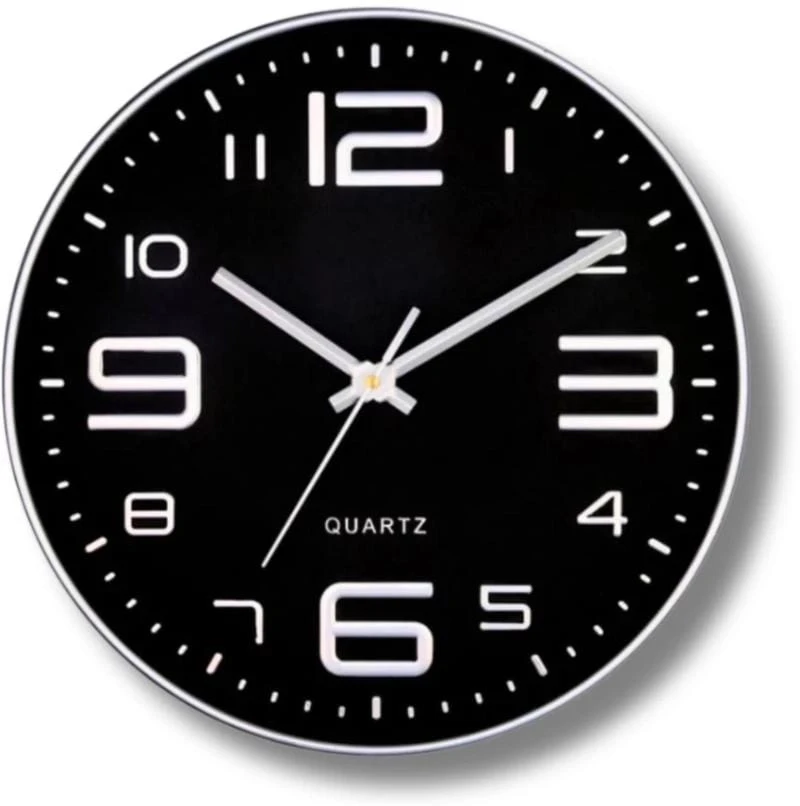 Black and Silver Mzee Quartz Wall Clock