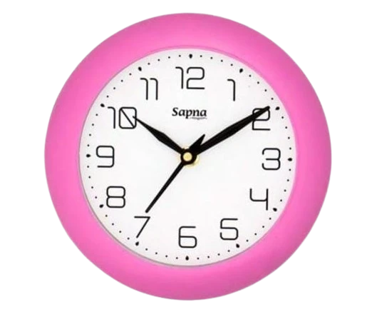 Pink "Sapna" 12-Inch Round Wall Clock