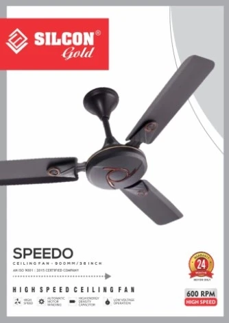 Silicon 36" Ceiling Fan SPEEDO - Aluminium
