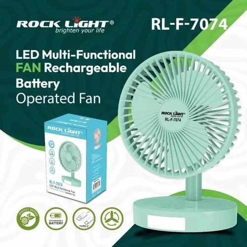 Rocklight RL-F-7074 LED Multi Functional Rechargeable Fan
