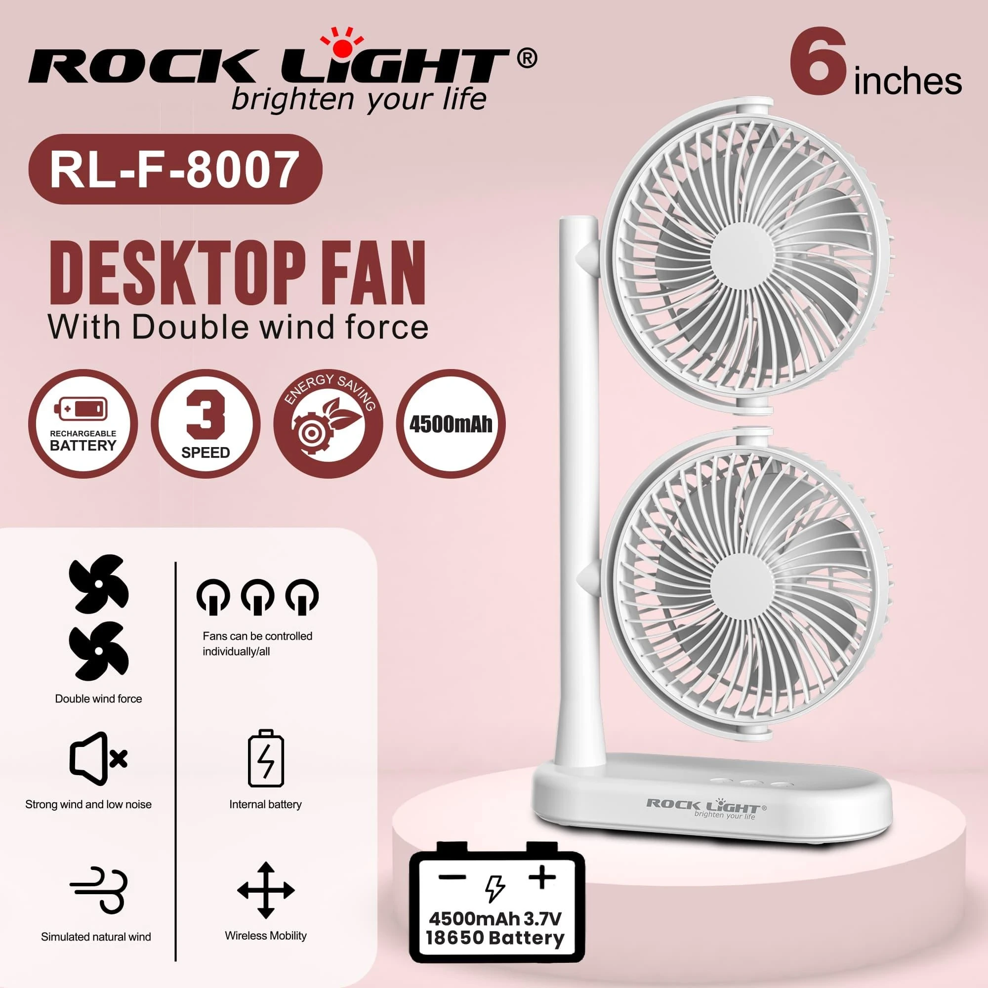 Rocklight RL-F-8007 Desktop Fan