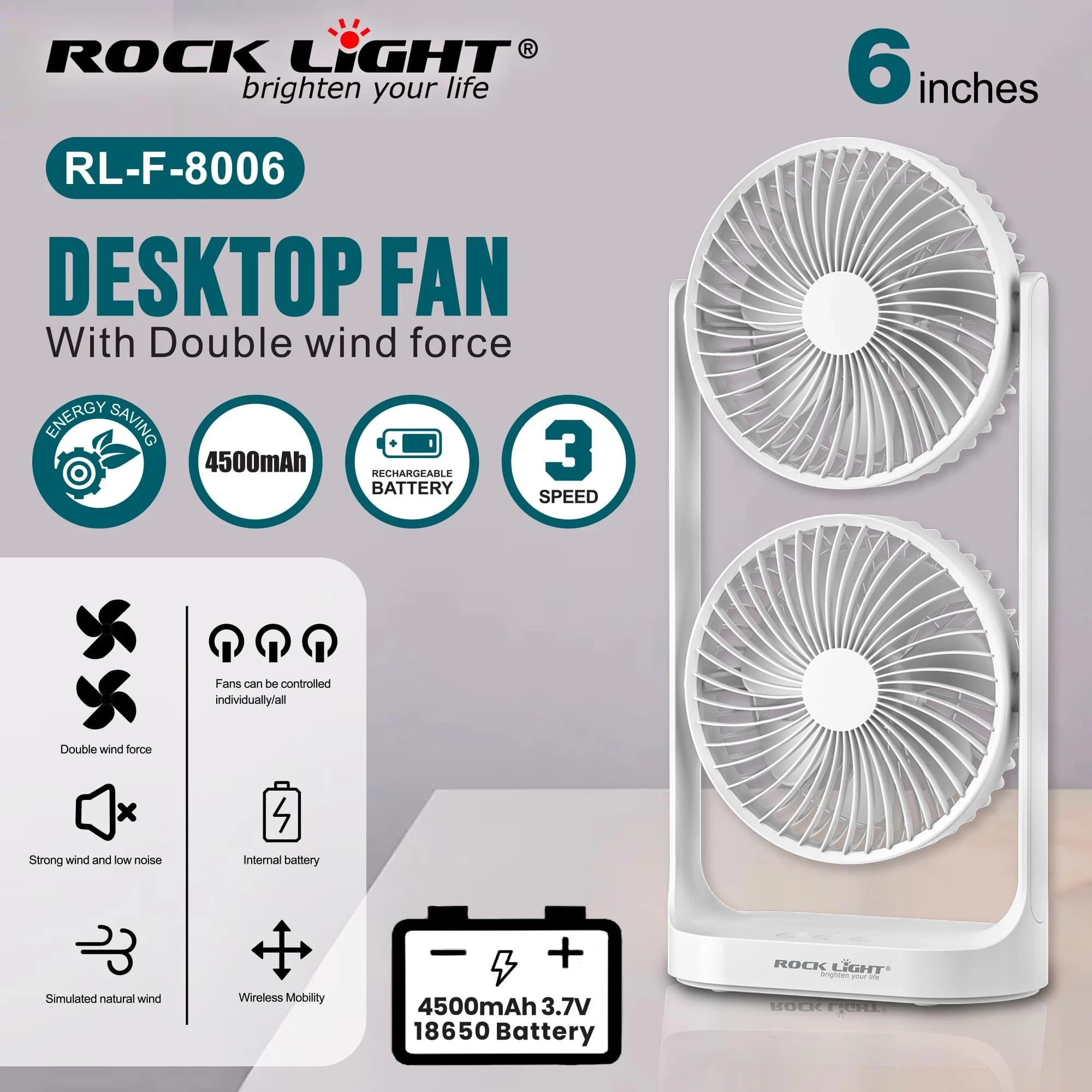 Rocklight RL-F-8006 Desktop Fan