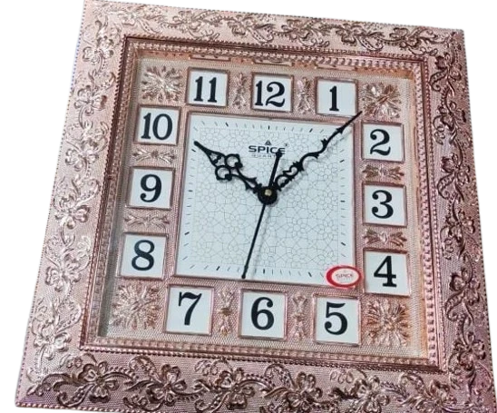 SPICE Square Wall Clock with Rose Gold Frame