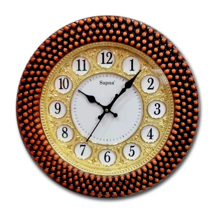 Sapna Wooden Wall Clock with Floral Design