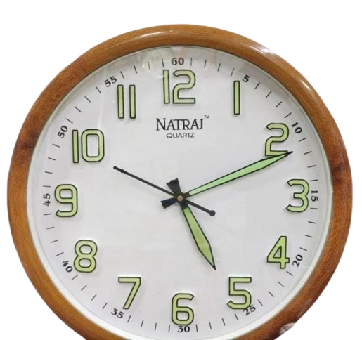 NATRAJ QUARTZ Wall Clock with Luminous Hands and Numbers