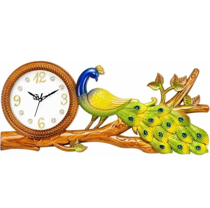 REAL QUARTZ Peacock Wall Clock
