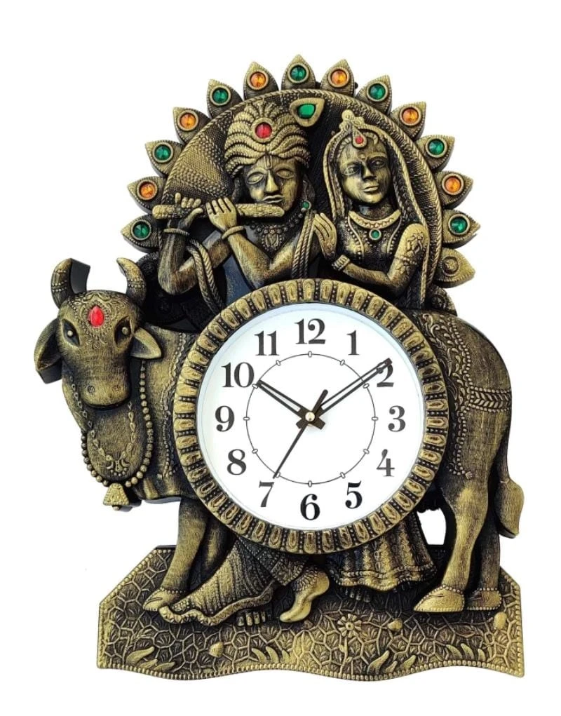 Mauli Quartz Cow & Figures Wall Clock