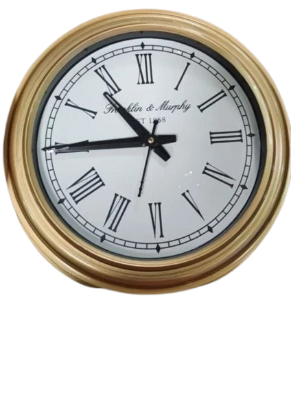 Franklin & Murphy Est 1868 Gold-Framed Roman Numeral Clock