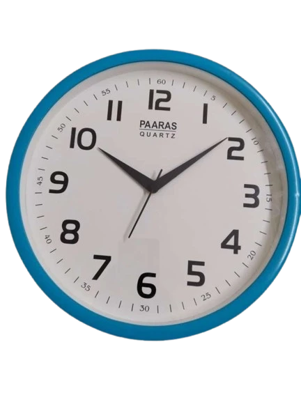 Accurate Quartz Colorful Numbers Round Wall Clock with Red Frame