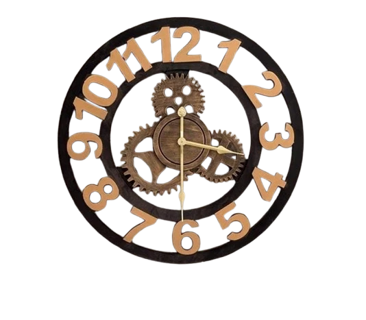 Solid Wood Wall Clock, Cafe Bar Restaurant Living Room Wall Clock Wooden Wall Clock