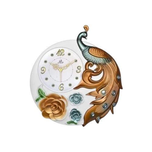 "Elegant Peacock Clock - A Timeless Statement Piece"
