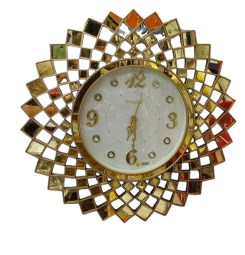 "Golden Surya Clock - A Touch of Elegance"