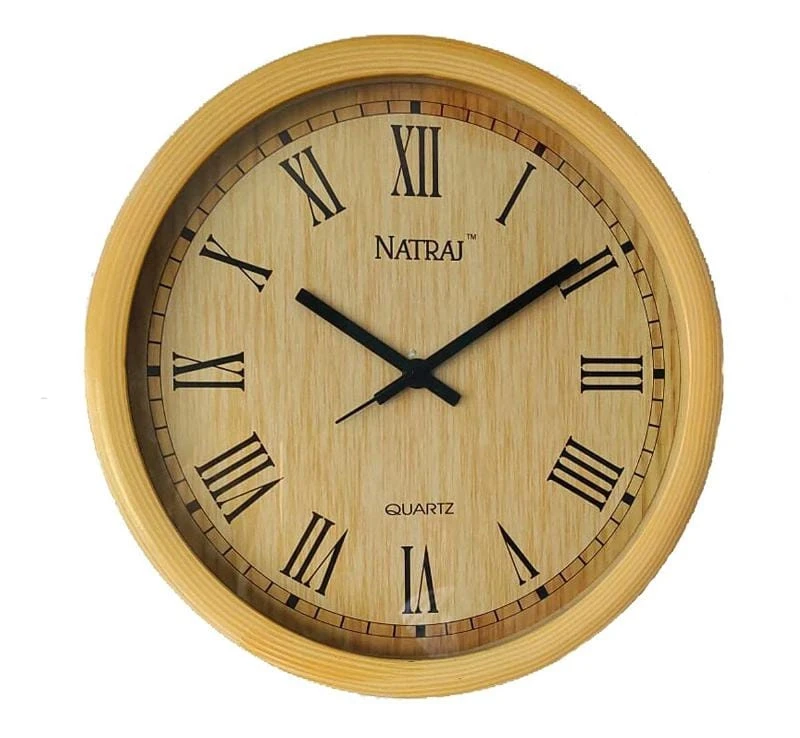 "NATRAJ QUARTZ 12-Inch Round Wall Clock - Classic Elegance"