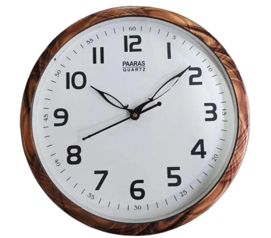 "10.5 Inch Paraas Quartz Wooden Frame Wall Clock - A Classic Timepiece"