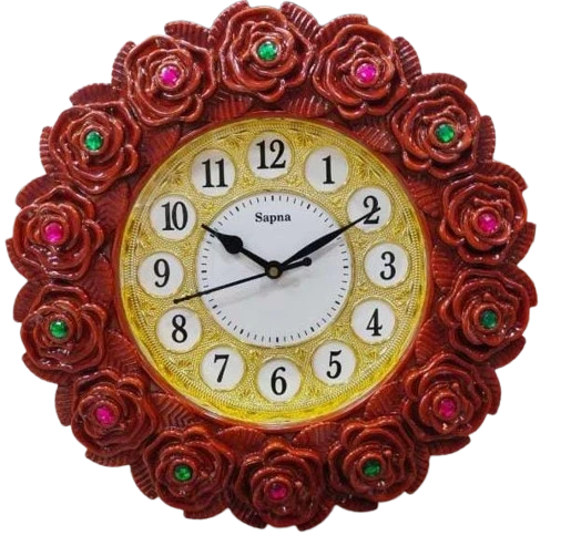 "Sapna Rose Wall Clock - A Romantic and Elegant Timepiece"