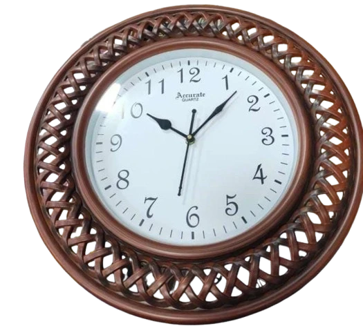 "15 Inch Woven Wall Clock - A Rustic and Stylish Timepiece"